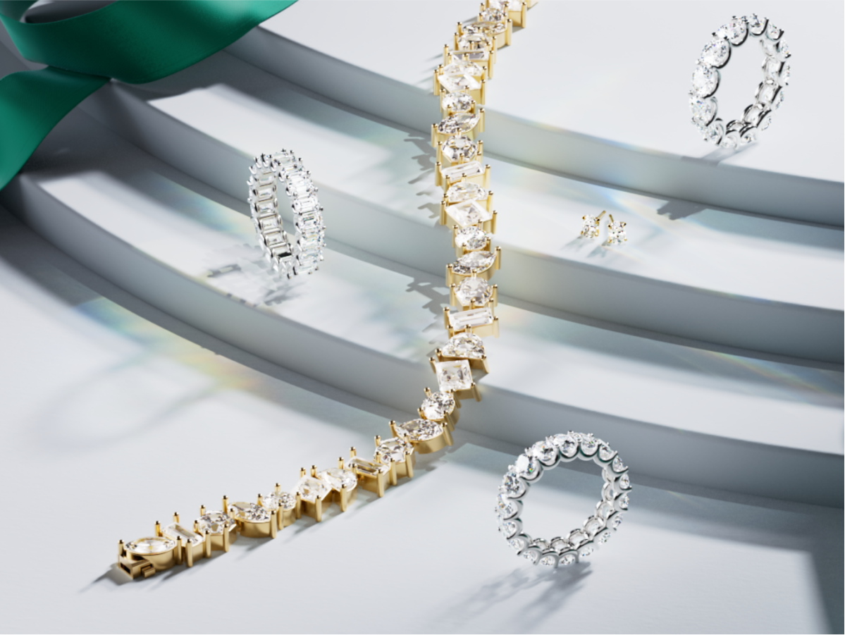 Image of fine jewelry featuring VRAI created diamonds