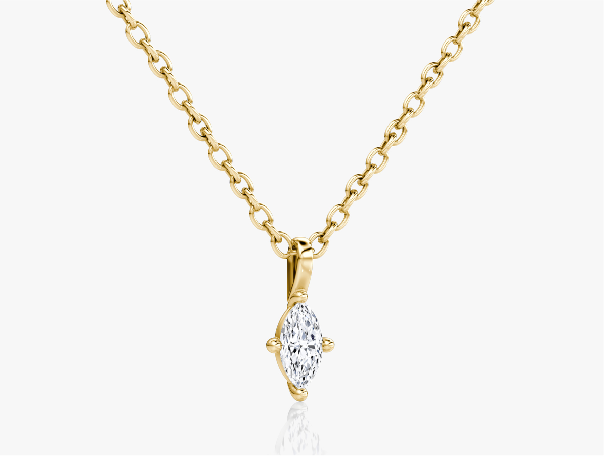 Image of Petite Solitaire Pendant with a Marquise VRAI created diamond