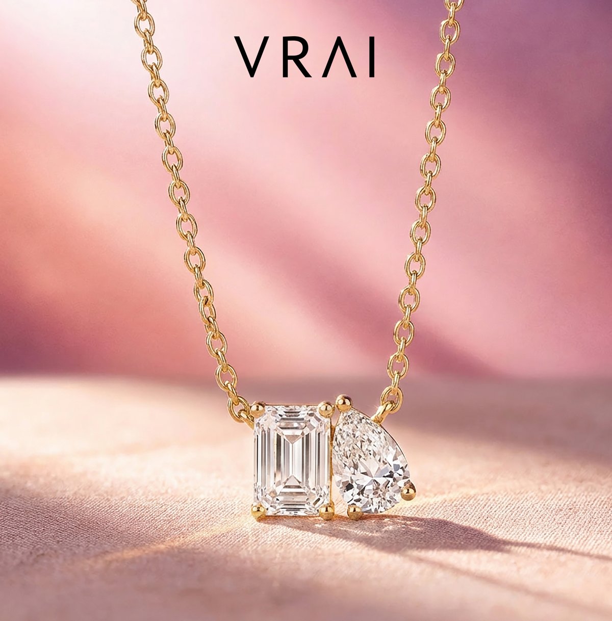 Toi et Moi fine jewelry featuring VRAI created diamonds celebrate two coming together as one.