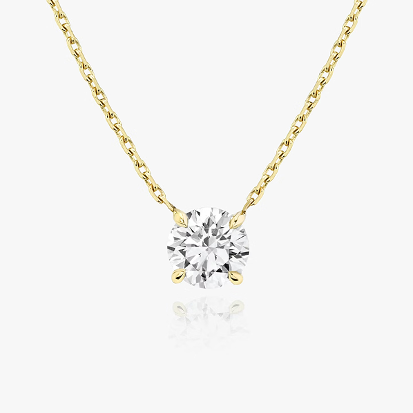 Solitaire Necklace - YG - 1ct RB