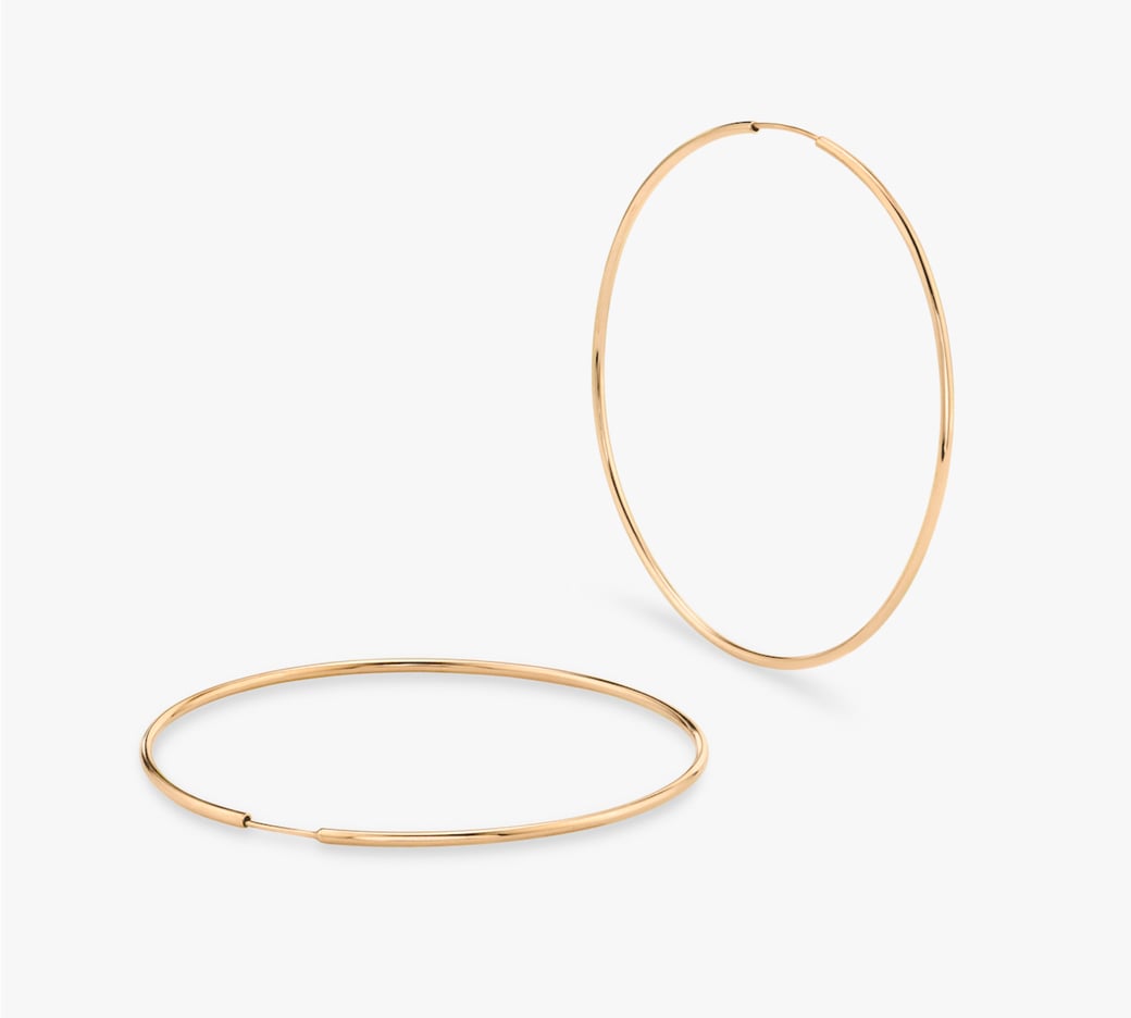 Image of complimentary rose gold Lightweight Hoops 