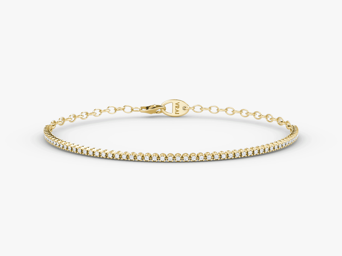 Gif of half tennis bracelets  featuring VRAI created diamonds