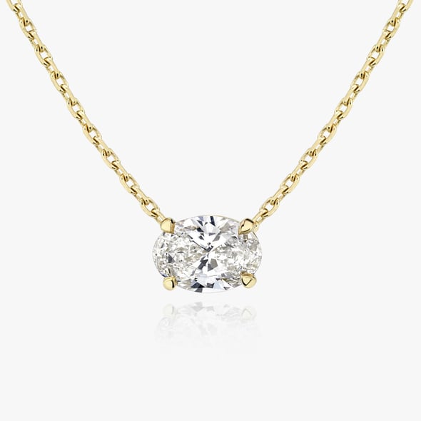 VRAI Solitaire Necklace Oval Yellow Gold