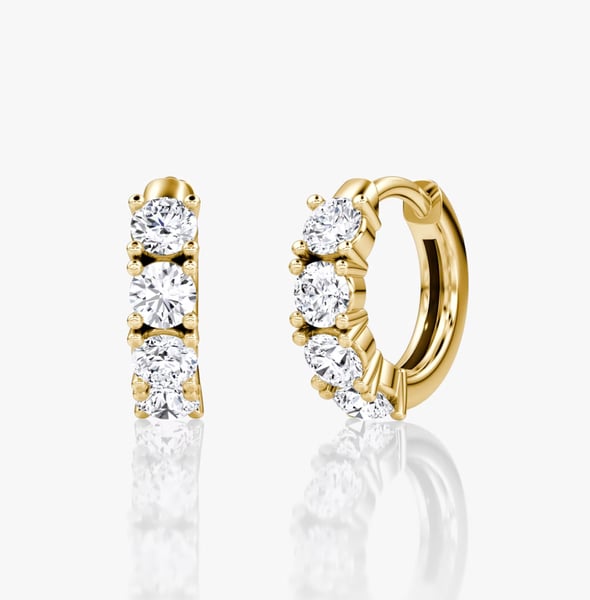 Half Eternity Huggie Hoop