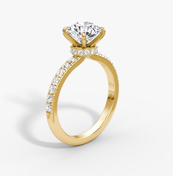 The Veiled Halo Round Brilliant Yellow Gold Engagement Ring