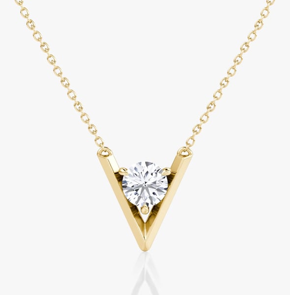 V Solitaire Necklace