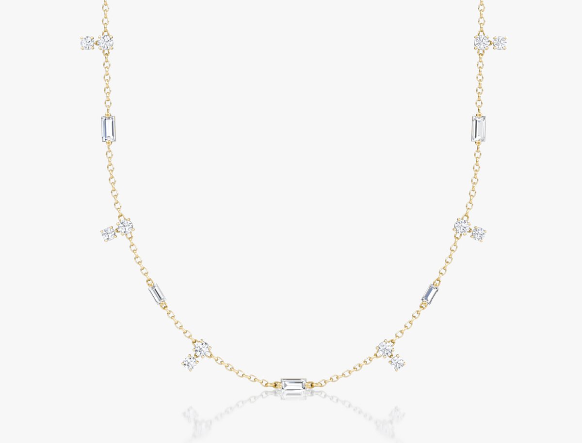 Discover the latest mixed shape designs featuring VRAI created diamonds that are playful yet refined.