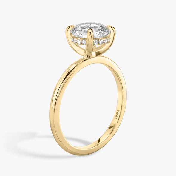Classic Hidden Halo Round Brilliant Ring - YG