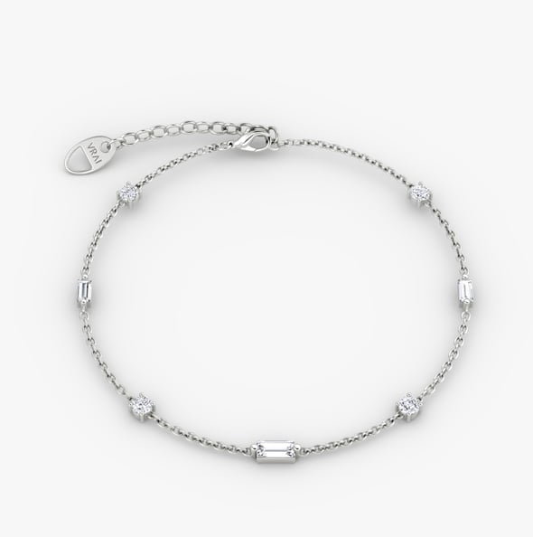 Mixed Shape Station Bracelet - Silver