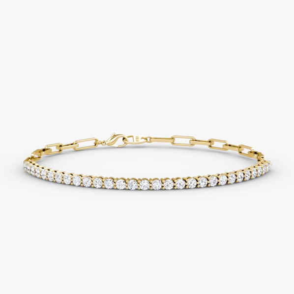 Paperclip Tennis Bracelet - YG