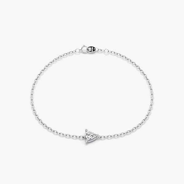 Petite solitaire bracelet - Trillion - WG