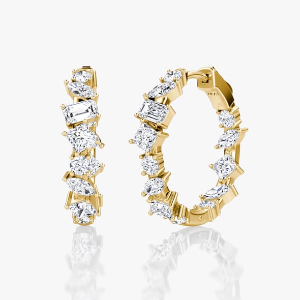 Mixed Shape Eternity Hoop - YG