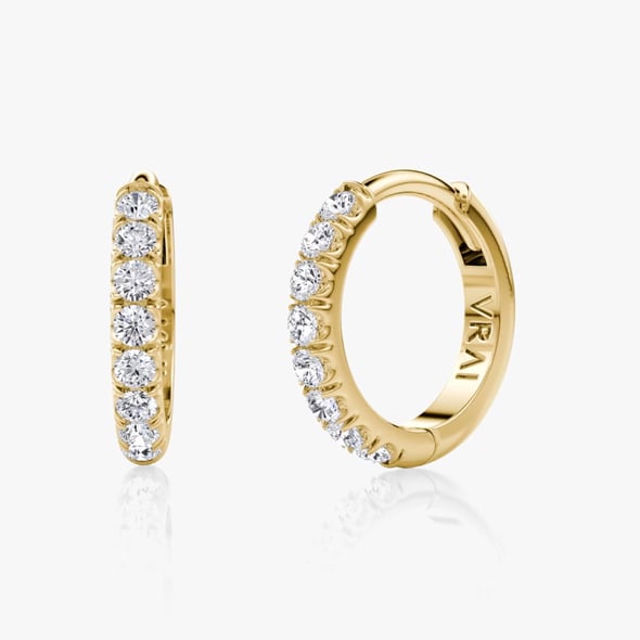 Pave Huggies Hoops 10mm - YG