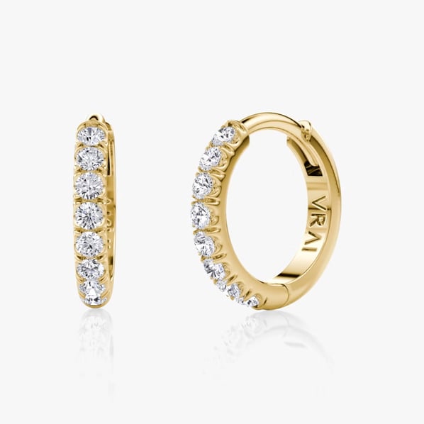 Pave Huggies Hoops 10mm - YG