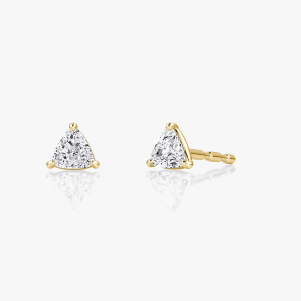 Petite Solitaire Stud - Trillion - YG