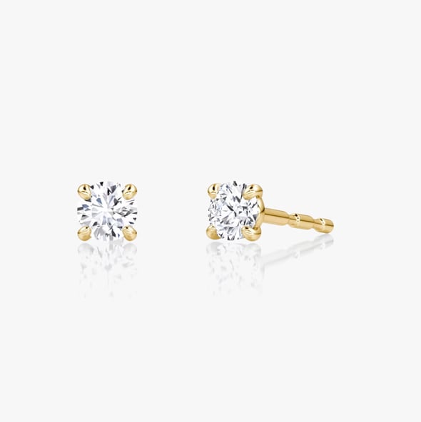 Petite Solitaire Stud Round - YG