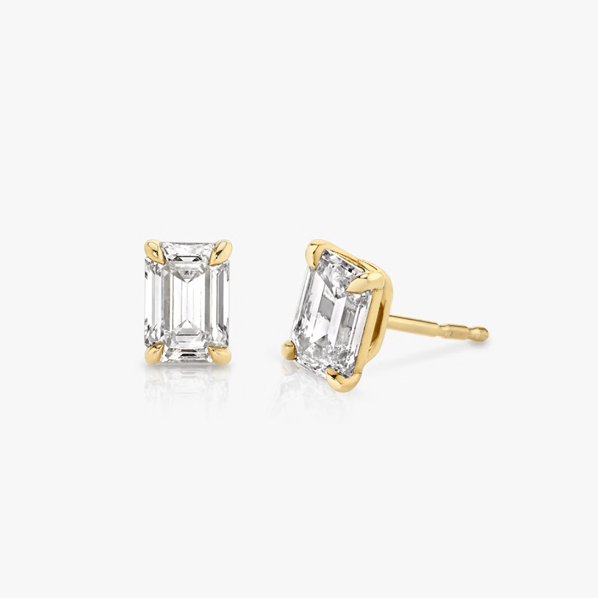 Solitaire Stud - Emerald - YG