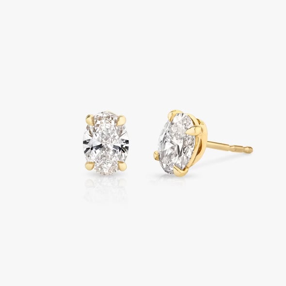 Solitaire Stud Oval - YG
