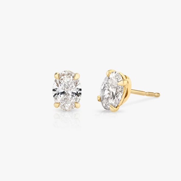 Solitaire Stud Oval - YG
