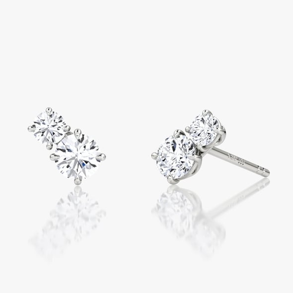 Toi et Moi Echo Stud Round Brilliant - WG