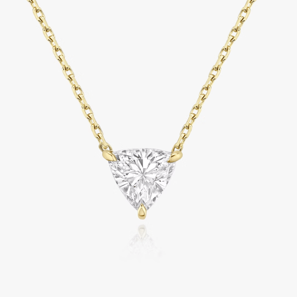 Solitaire Necklace Trillion - YG