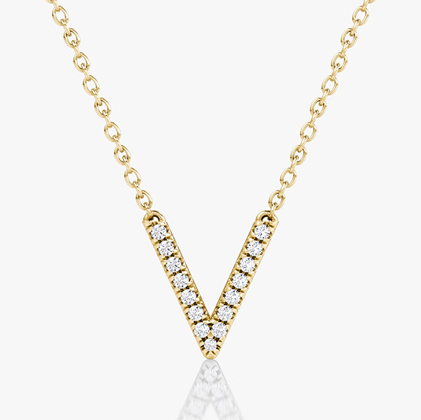 VRAI V Pave Necklace YG