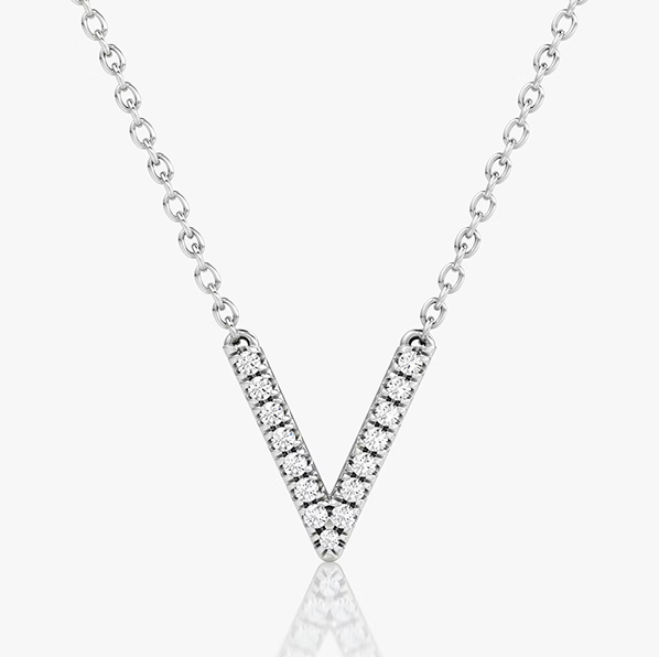 VRAI V Pave necklace - WG