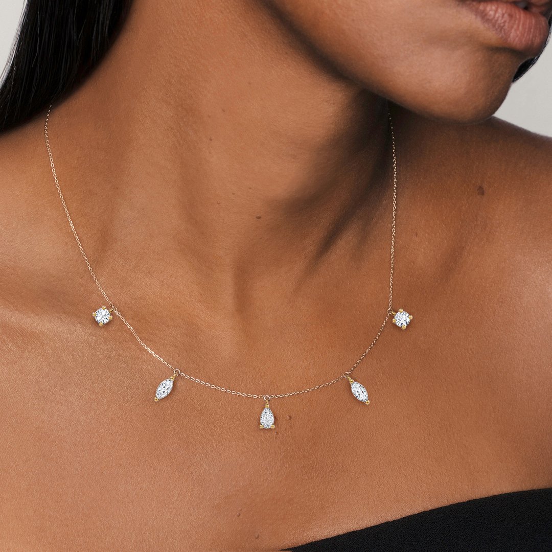 Floating Mixed Shape Necklace