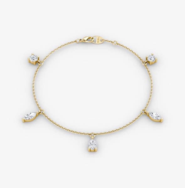 Floating Mixed Shape Bracelet Yellow Gold