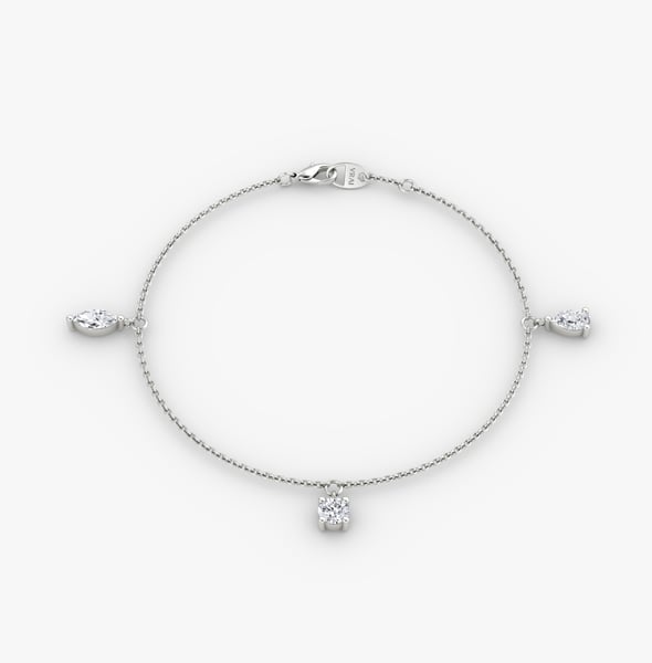 Floating Mixed Shape Bracelet White Gold