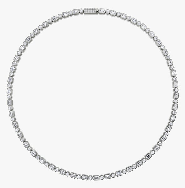 Mixed Bezel Tennis Necklace