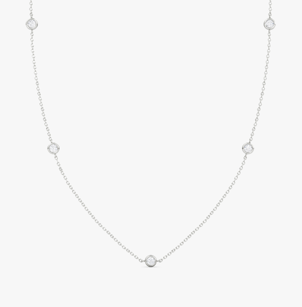 Knife-Edge Bezel Station Necklace