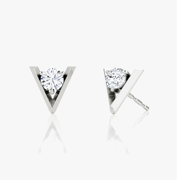 VRAI V Solitaire Studs