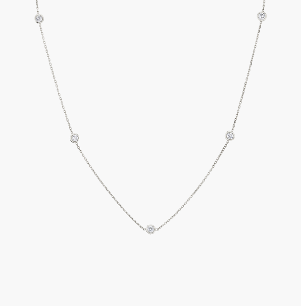 Knife-Edge Bezel Station Necklace