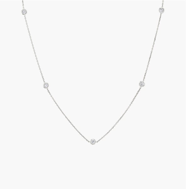 KNIFE-EDGE BEZEL STATION NECKLACE